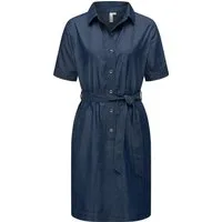Ragwear Jeanskleid Rozyna Denim Midikleid in Denim-Optik mit Haifisch-Kragen