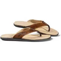 Fellhof Fellhof Bull Flips Flip Flop Zehentrenner mit Jute Fußbett Zehentrenner (1 Paar, 1-tlg., 1 Paar) Riemen aus Kuhfell