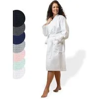 SIEGENTHAL Morgenmantel SIEGENTHAL® Damen Bademantel Waffelpique 100% Baumwolle Schalkragen, Schalkragen, elegante Gürtel, saugfähige Baumwolle, pflegeleicht und langlebig, praktische Taschen