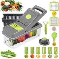 Faizee Möbel Gemüseschneider Gemüseschneider Mandoline Gemüsehobel 13 in 1 Multifunktion Schneider