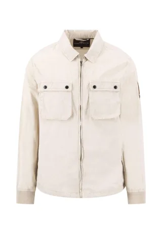 FYNCH-HATTON - Garmentdye Overshirt cement - Gr. - L