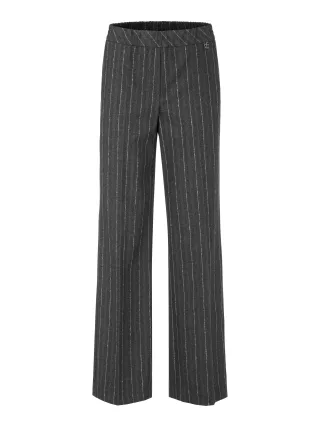 Marc Cain Pants - Gestreifte Hose Modell WASHINGTON anthrazit - Gr. - 40