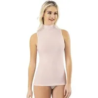 fashionshowcase Shirttop Damen Body mit Stehkragen ärmellos, aus Baumwoll-Modal-Mix (1-tlg) Ohne Ärmel, eng anliegend
