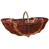 Dehner Weidenkorb Weidenkorb mit Bügel, 55 x 34 cm, Weidengeflecht, Korb für die Ernte, handgefertigt, wetterbeständig