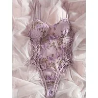 Elegant Love Body Bodysuit, ärmelloser Dessous, Damenunterwäsche Elegante Reizwäsche, rückenfrei Strappy Lingerie mit Spaghettiträgern