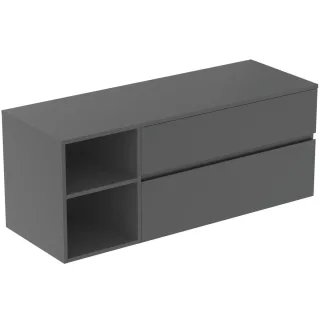 Ideal Standard Waschtischunterschrank Finesse o.Ausschnitt 1402x505x558mm 2 Auszüge Anthrazit matt, E3439Y2