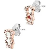 Emporio Armani Paar Ohrstecker Schmuck Geschenk Metall Bärchen mit Herz, mit Zirkonia (synth) - mit Perlmutt