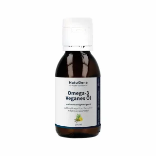 NatuGena Omega-3 Veganes Öl | 100 ml | Algenöl mit hohem DHA & EPA Gehalt | Zitronengeschmack | vegan