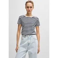 BOSS ORANGE T-Shirt Esla Striped Premium Damenmode Premium Damenmode, im gestreiften Design