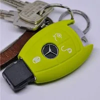 mt-key Schlüsseltasche Autoschlüssel Softcase Silikon Schutzhülle Apfelgrün, Mercedes Benz W212 S212 C207 A207 CLS CLA 117 W242 W246 W176 W221