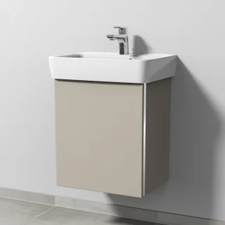 Sanipa 3way Waschtischunterbau zu Geberit Renova Plan Waschtisch mit 1 Tür, Kaschmir-Matt BP8721U