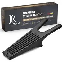 JK Trade Stiefelknecht für jedes Schuhwerk, stabiler Schuhabstreifer (1-tlg., mit Fersenschutz & Gummierung), Schuh- & Stiefelauszieher wetterfest, mit Schmutzrillen