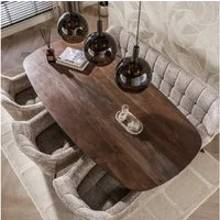LEVEN Lifestyle Esstisch Esszimmertisch ESCANDI dänisch oval Akazie massiv braun, in 3 Größe erhältlich: 150 cm, 180 cm und 215 cm