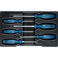 Schraubendreher-Set SL/PH/PZ/TX Professional, 6-teilig blau/schwarz, 2x mit Schlagkappe