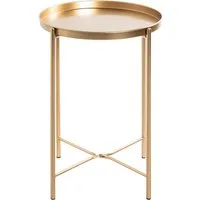 HAKU Beistelltisch Sofatisch, Wohnzimmertisch (1-St), rund - aus Metall Gold - Ø/H 39/50 cm