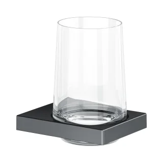 Keuco Glashalter Edition 11 11150, komplett m.Echtkristall-Glas,Schwarzchrom geb., 11150139000 11150139000