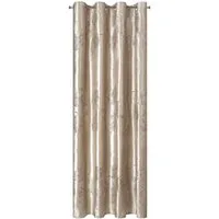 Eurofirany Vorhang IDALIA Ösenschal 140x250 cm, Edles Design aus Samt mit botanischem Muster gold silber