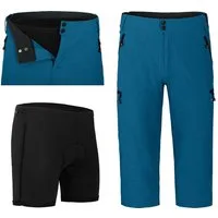 Fahrradhose PORVOO Capri (mit gepolsterter Innenhose) Herren 3/4 Radhose, robust, elastisch, Normalgrößen, Saphir blau