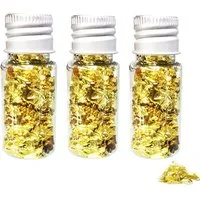 FELIXLEO Packpapier Set Blattgold Flocken für Tortendekoration und Kunsthandwerk, (3St)