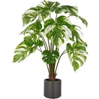 Kunstpflanze Splitphilodendron, Creativ green, Höhe 100 cm, mit naturgetreuem Blattwerk