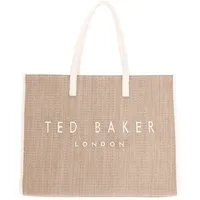 Ted Baker Shopper Faux Raffia Large Icon Bag