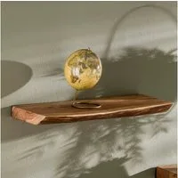 alesvelt Wandregal EDGE NATURE Schwebendes Massivholz-Regal mit echter Baumkante, 60x20x4cm, Akazienholz