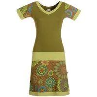 Vishes Sommerkleid Kurzarm Kleid Damen Bedruckt Mandala Taschen Jersey Baumwolle Alternative Mode, Boho, Hippie, Ethno, Festival