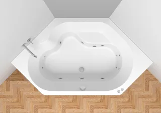 Riho Whirlpool Badewanne Winnipeg 145x145 EASYPOOL 3.1 mechanisch B010003005