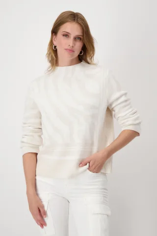 monari - Shirt mit Tigermuster off-white gemustert - Gr. - 44