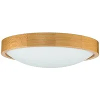 Licht-Erlebnisse Deckenleuchte FERNLY, ohne Leuchtmittel, Deckenlampe Holz Glas Ø 37 cm blendarm Wohnzimmer