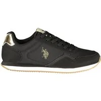 U.S. GRAND POLO Sneaker Elegante Damen-Sneaker in Schwarz-Gold mit