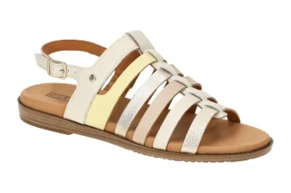 Pikolinos W8Q-0799C1 nata Damen Sandalette wei? Riemchen Sandale flexibel Gum...