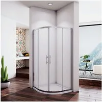 Duschparadies Runddusche Runddusche Duschtür Viertelkreis ESG Schiebetür Duschwand, BxT: 80x80 cm, ebenerdiger Einbau moglich
