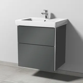 Sanipa 3way Waschtischunterbau zu Villeroy & Boch Subway 2.0 Waschtisch mit 2 Auszügen, Anthrazit-Gl BS61279