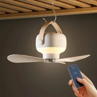 Tevorex Portable Ceiling Fans 7200mAh Outdoor Camping Fan with Remote Control LED Lighting Tent Ventilator Cooler Rechar