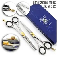 Haryali London Haarschere Hochwertiges 6-Zoll-Scherenset sowohl Schneide als auch Effiliersche, (1x pair, 2-tlg., 1x Schneideschere, 1x Effilierschere), Bestens geeignet für professionelle Friseurscheren