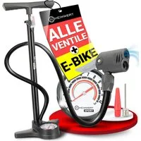 HEIMWERT Luftpumpe Fahrradpumpe Premium für alle Ventile