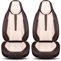 BREMER SITZBEZÜGE Autositzbezug für Seat Leon Bj ab 2020 DS8, Set, 2-tlg., Schonbezüge Sitzbezüge Fahrer und Beifahrer, in Braun/Beige