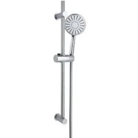 axentia Brausegarnitur 3-teilig - 5-Funktionen-Duschkopf, 150 cm Schlauch & verchromter Griff, 5 Strahlart(en), 3 tlg., Wandmontage, Chrom