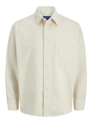 JACK&JONES - JORINWOOD OVERSIZED CORD SHIRT LS Antique White - Gr. - S