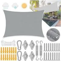 LuxusKollektion Sonnensegel Premium Sonnensegel 3x4m Rechteckig Wasserdicht UV-Schutz Segeltuch