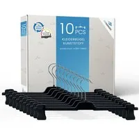 RSR Hangers Kleiderbügel Hosenbügel Rockbügel PUC 42 cm XL Kunststoff 360° Haken Schwarz, (20-tlg)