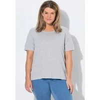 Ulla Popken T-Shirt T-Shirt Rippjersey Rundhals Halbarm Biobaumwolle
