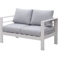 MeXo Gartenlounge-Set XXL Gartenmöbel Set Aluminium Outdoor, (weiß, harmonieren mit Licht bei Nacht, 1-tlg., Passt zum skandinavischen, mediterranen oder minimalistischen Stil), wetterfest Gartensofa Loungesofa Balkonsofa für 1-2 Personen