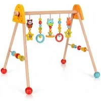 HEYHIPPO Baby Gym Holzspielbogen Babygymnastikrahmen frühkindliche Bildung Spielzeug, (Baby-Spielturnhalle aus Holz 56*48*55.5CM), Air Grab Ring Activity Stand, geeignet für Babys ab 36 Monaten
