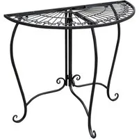 Spetebo Beistelltisch aus Metall halbrund schwarz - 80 x 71 cm (Anzahl, 1-St., Stück), schwer und stabil