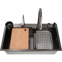 SONNI Küchenspüle Multifunktionale Küchenspüle,Temperaturkontrolle verfügbar, 45/80 cm