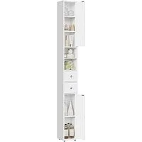 EUGAD Hochschrank (1-St) Badschrank, mit Schubladen, Fächern, Weiß, 20x180x20 cm