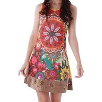 PANASIAM Tunikakleid Sommerkleid 'Underground' farbenfrohe Tunika aus Baumwolle Tunikakleid auch für Schlagerparty 70er Party oder Festivals ein Hingucker