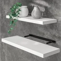 Casaria Wandboard, Weiß Hängeregal mit Halterung 15kg Tragkraft Küche Matt 70cm